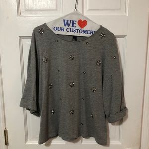 H&M Oversized Embellished Top